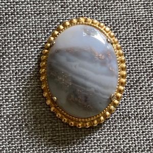 Vintage Grey Stone Brooch
